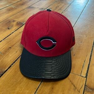 Cincinnati Reds Hat New Era Brand Snakeskin/Leather Style Cap Adjustable Strap